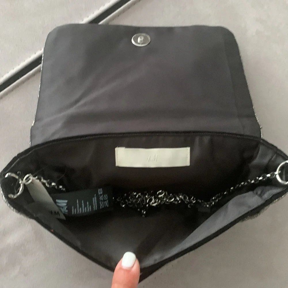 NWT H & M Black Beaded Shoulder Bag - Picture 11 of 17